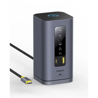 Baseus Spacemate 11in1 (Mac) USB-C Docking Station με HDMI/DisplayPort 4K PD Ethernet και σύνδεση 4 Οθονών Γκρι B00568101813-01