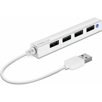 SpeedLink Snappy Slim Usb Hub 4-port Hub 4 Θυρών USB 2.0 με σύνδεση USB-A Λευκό SL-140000-WE