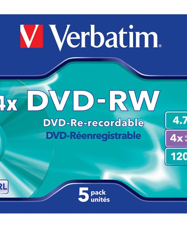 Verbatim 43285 DVD-RW 4x 4.7GB 5 pack