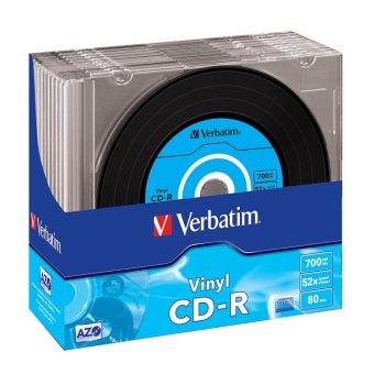 Verbatim CD-R AZO Data Vinyl 700MB 52x 10 Pack Slim Case 43426