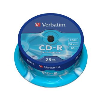 Verbatim CD-R Extra Protection 700MB 52x 25 Pack Spindle 43432
