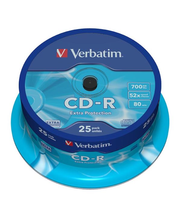 Verbatim CD-R Extra Protection 700MB 52x 25 Pack Spindle 43432