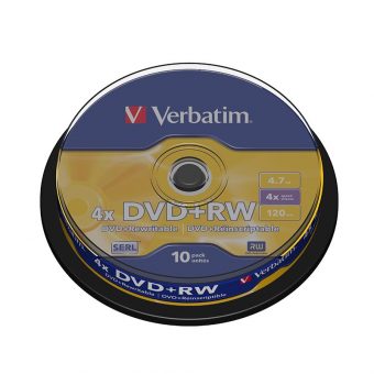 Verbatim 43488 4x DVD+RW 4.7 GB 10 Pack Spindle