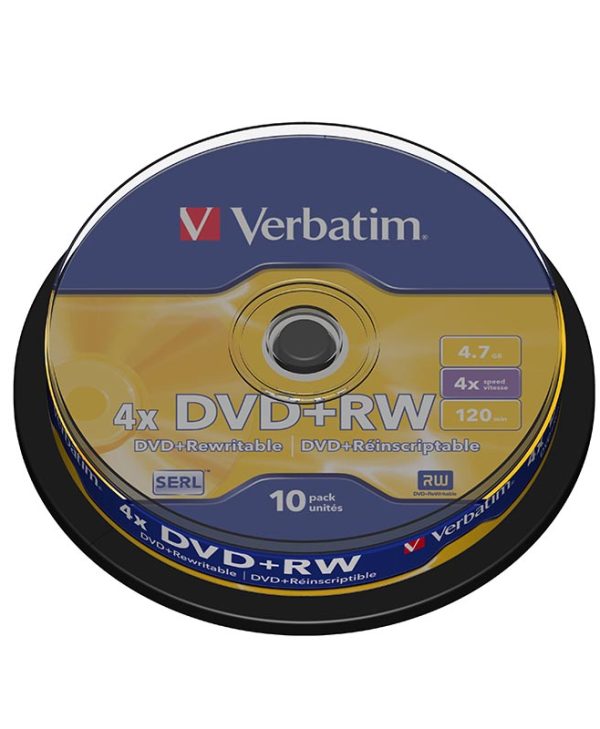 Verbatim 43488 4x DVD+RW 4.7 GB 10 Pack Spindle