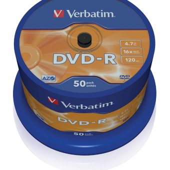 Verbatim DVD-R 4.7GB 16X Branded 50pk Spindle 43548