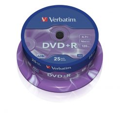 Verbatim DVD+R 4.7GB 16x Matt Silver Spindle - 25 Pack 43500