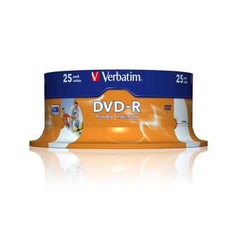 Verbatim 43538 DVD-R 16x Wide Printable 25 pack spindle