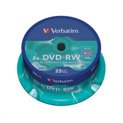 Verbatim 43639 4x DVD-RW 4.7GB (Spindle Pack of 25)