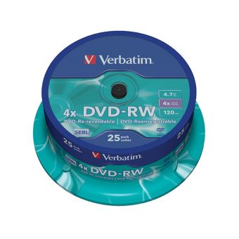 Verbatim 43639 4x DVD-RW 4.7GB (Spindle Pack of 25)
