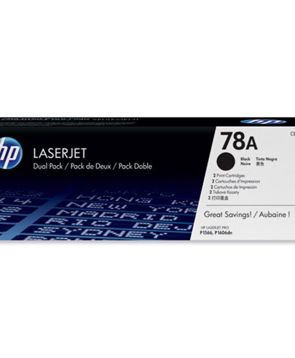 HP 78A Black Dual Pack LaserJet Toner 4.2K Pgs CE278AD