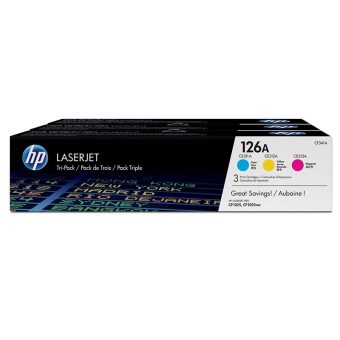 HP 126A Cyan/Magenta/Yellow Tri-Pack LaserJet Toner CF341A