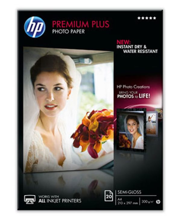 HP A4 PREM.+ PHO.SEMI GLOS.PAP. 300GR-20SH (CR673A)