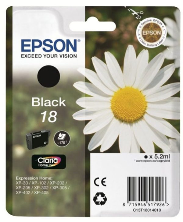Epson T180140 Claria Black Ink - C13T18014010