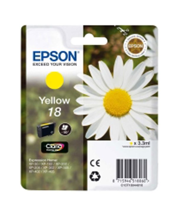 Epson T180440 Claria Yellow Ink - C13T18044010