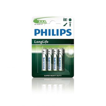 Philips Battery R03 (AAA) Non Rechargeable x4 R03L4B/10