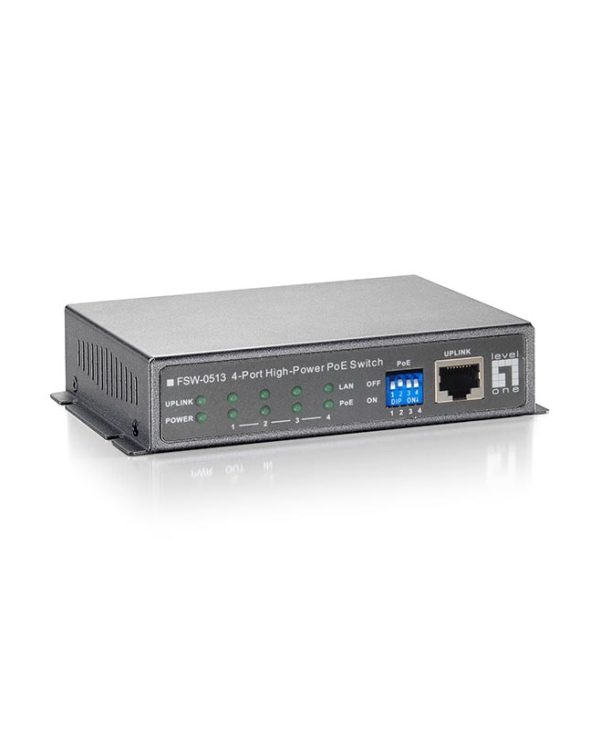 LevelOne FSW-0513 4 Port PoE 1 Port Uplink Megabit Switch