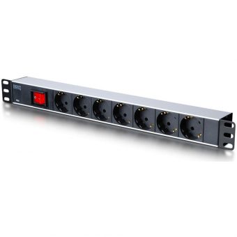 Digitus Πολύπριζο 19" 7 Θέσεων με Διακόπτη Μαύρο DN-95402