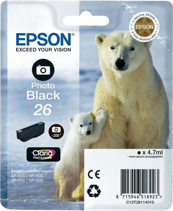Epson Ink T261140 Photo Black