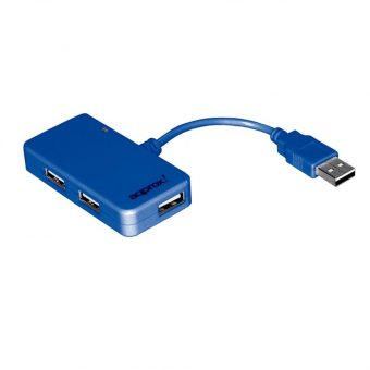 Approx Hub 4 Ports USB 2.0 Blue HTRAVELBL