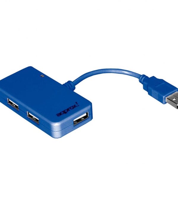 Approx Hub 4 Ports USB 2.0 Blue HTRAVELBL
