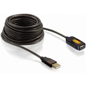 DeLock USB 2.0 M/F 10m Black 82446