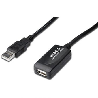 Digitus USB 2.0 Repeater Cable 15m Black DA-73101