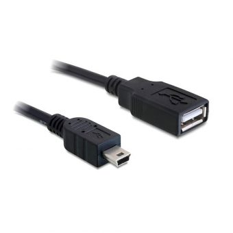 DeLock Mini USB 2.0 - USB 2.0  M/F Black 82905