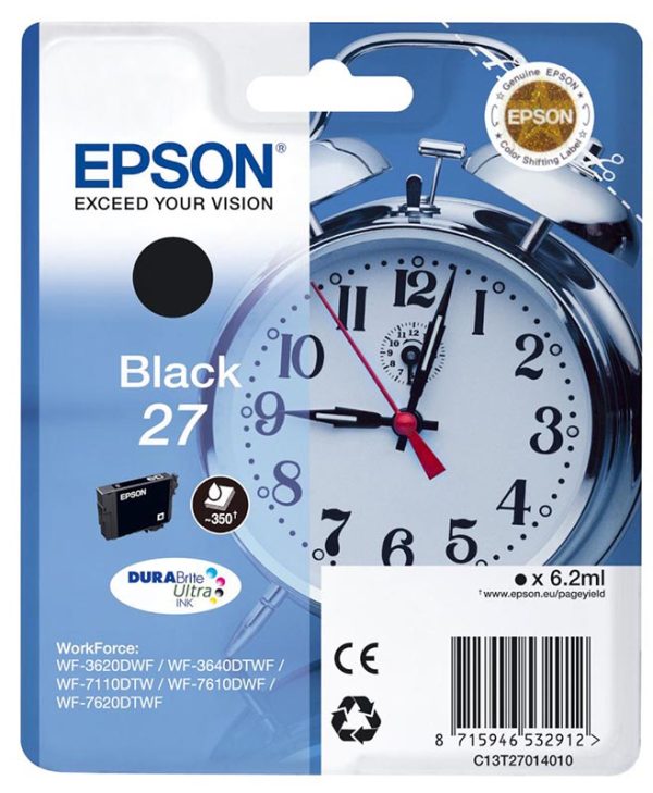 Epson T270140 Ink Black 6.2ml C13T27014010
