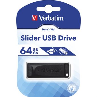Verbatim Store 'N' Go Slider USB Drive 64 GB Black 98698