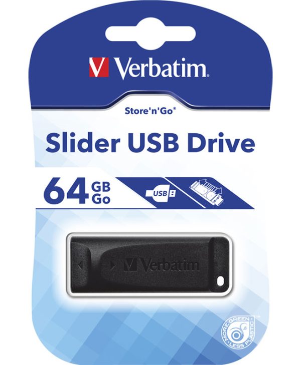 Verbatim Store 'N' Go Slider USB Drive 64 GB Black 98698