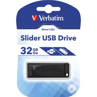 Verbatim Store 'n' Go Slider USB Drive 32GB Black 98697