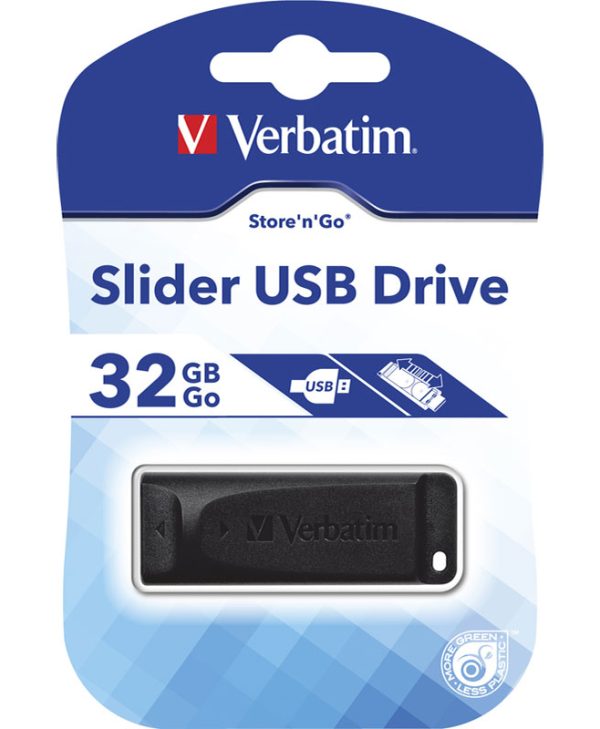 Verbatim Store 'n' Go Slider USB Drive 32GB Black 98697
