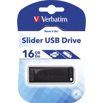 Verbatim Store 'n' Go Slider USB Drive 16GB Black 98696