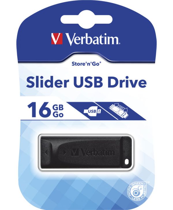 Verbatim Store 'n' Go Slider USB Drive 16GB Black 98696