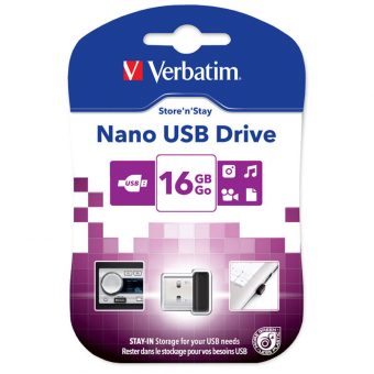 Verbatim Store 'n' Stay Nano 16GB USB Drive Black 97464