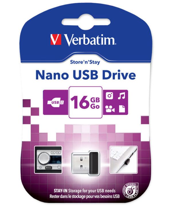 Verbatim Store 'n' Stay Nano 16GB USB Drive Black 97464