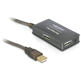 Delock USB 2.0 Extented Cable 10m active με HUB 4 θέσεων 82748