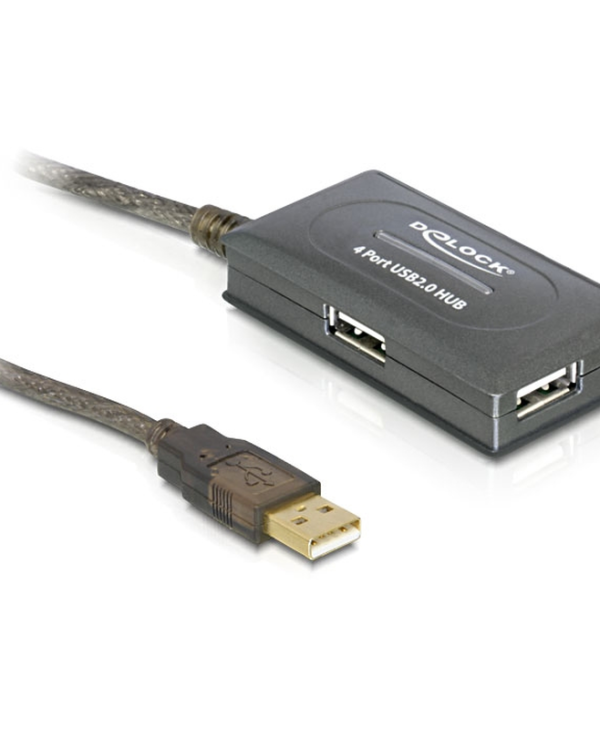 Delock USB 2.0 Extented Cable 10m active με HUB 4 θέσεων 82748