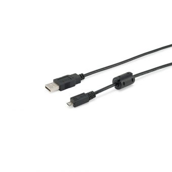 Equip USB 2.0 Cable A-MicroB 1,8m M/M  black with ferrite core 128551