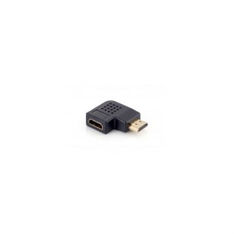 Equip HDMI-HDMI Adapter 90° flat angled M-F black 118910