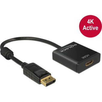 DeLock Displayport 1.2 - HDMI M/F 4K Active Adapter Black 62607