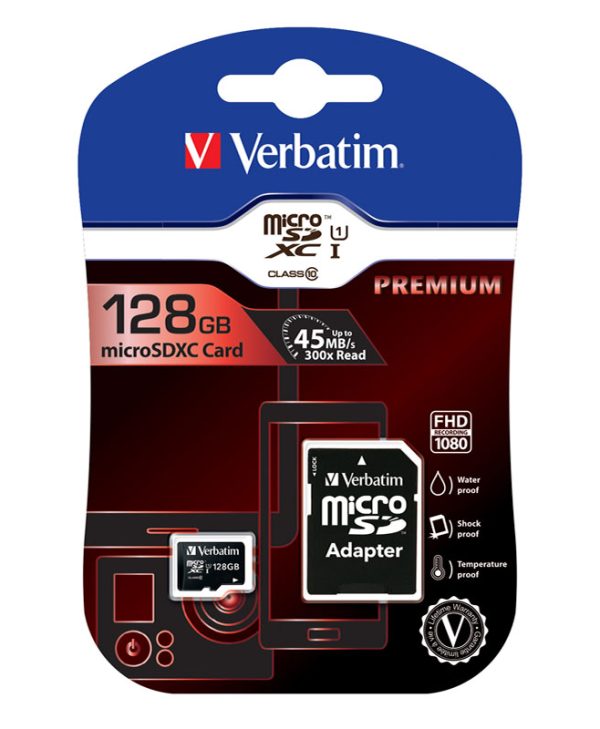 Verbatim Flash card Micro-SD 128GB 44085