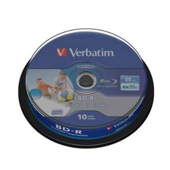 Verbatim DataLife Printable BD-R SL 25GB 6x 10pk 43804