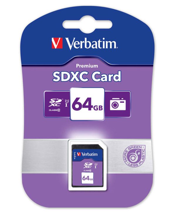 Verbatim Premium SDXC Class 10 Flash Memory 64GB 44024