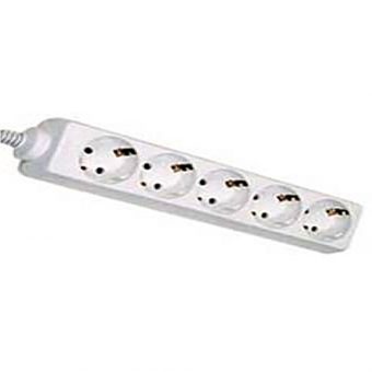 OEM Πολύπριζο 5 Θέσεων Schuko Χωρίς Διακόπτη White 1.5m 27051