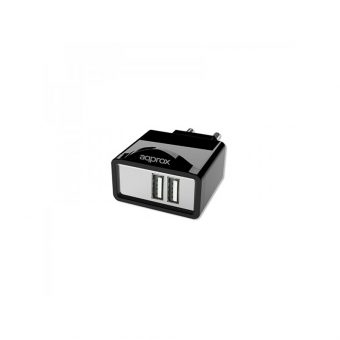 Approx Double Universal Wall Charger Black appUSBWALL21b