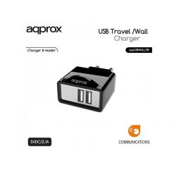 Approx Double Universal Wall Charger Black appUSBWALL21b - Image 6