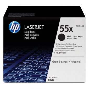 HP Toner Laser LJ P3015 Black Dual Pack CE255ΧD
